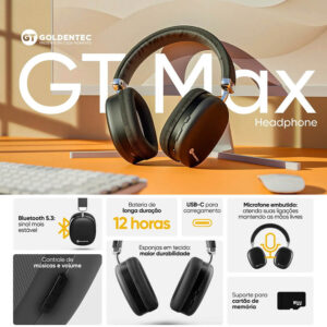 Headphone Bluetooth GT Max Goldentec - Imagem 8
