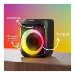 Caixa de Som Bluetooth TWS 250W RMS Goldentec GT Cube