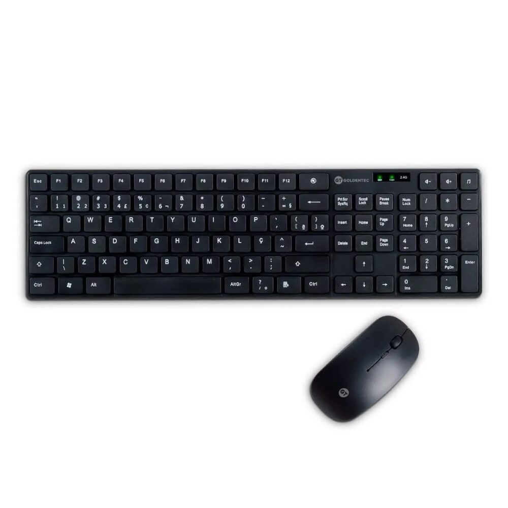 Kit Teclado e Mouse Sem Fio USB Compact Goldentec