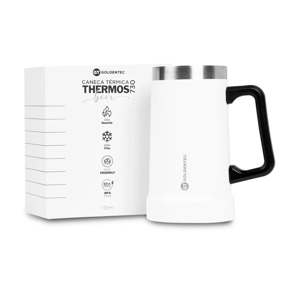 Caneca Térmica Inox 730ml Goldentec GT Beer
