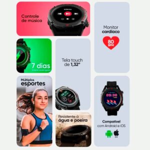 Smartwatch GT Track Goldentec Tela HD 34mm IP67 Bluetooth - Imagem 7
