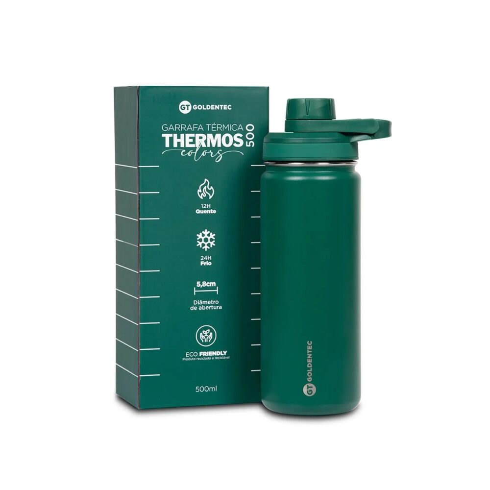 Garrafa Térmica Inox 500ml Goldentec